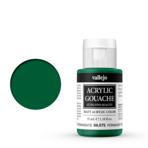 04.075 VALLEJO ACRYLIC GOUACHE PERMANENT GREEN 35ml