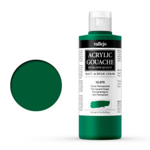 12.075 VALLEJO ACRYLIC GOUACHE PERMANENT GREEN 200ml