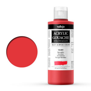 13.041 VALLEJO ACRYLIC GOUACHE CADMIUM VERMILLION 200ml
