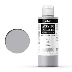 14.121 VALLEJO ACRYLIC GOUACHE SILVER 200ml