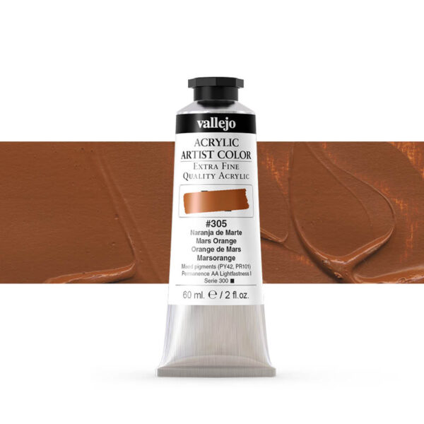 16.305 VALLEJO ACRYLIC ARTIST COLOR MARS ORANGE 60ml