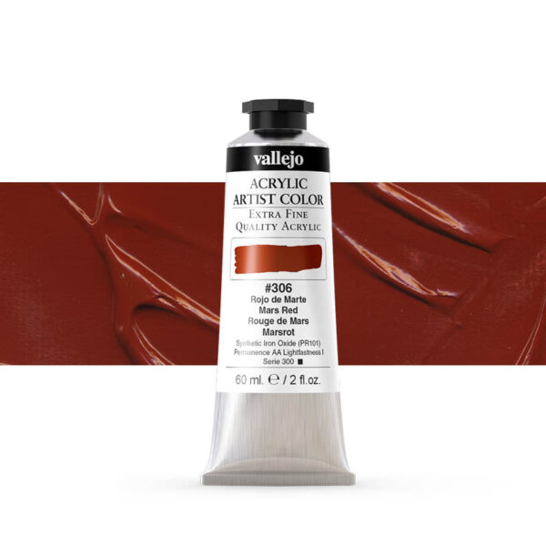 16.306 VALLEJO ACRYLIC ARTIST COLOR MARS RED 60ml