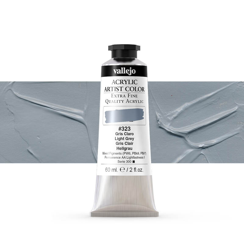 16.323 VALLEJO ACRYLIC ARTIST COLOR LIGHT GREY 60ml