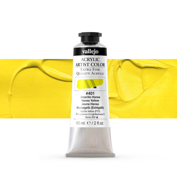 16.401 VALLEJO ACRYLIC ARTIST COLOR HANSA YELLOW 60ml