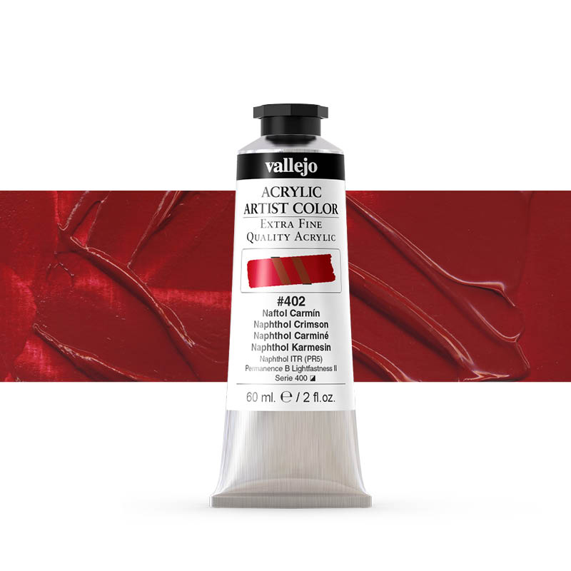 16.402 VALLEJO ACRYLIC ARTIST COLOR NAPHTHOL CRIMSON 60ml