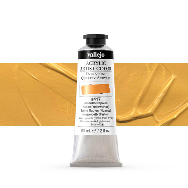16.417 VALLEJO ACRYLIC ARTIST COLOR NAPLES YELLOW 60ml