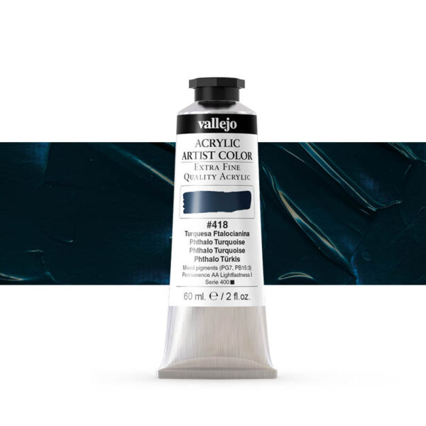 16.418 VALLEJO ACRYLIC ARTIST COLOR PHTALOCYANINE TURQUOISE 60ml