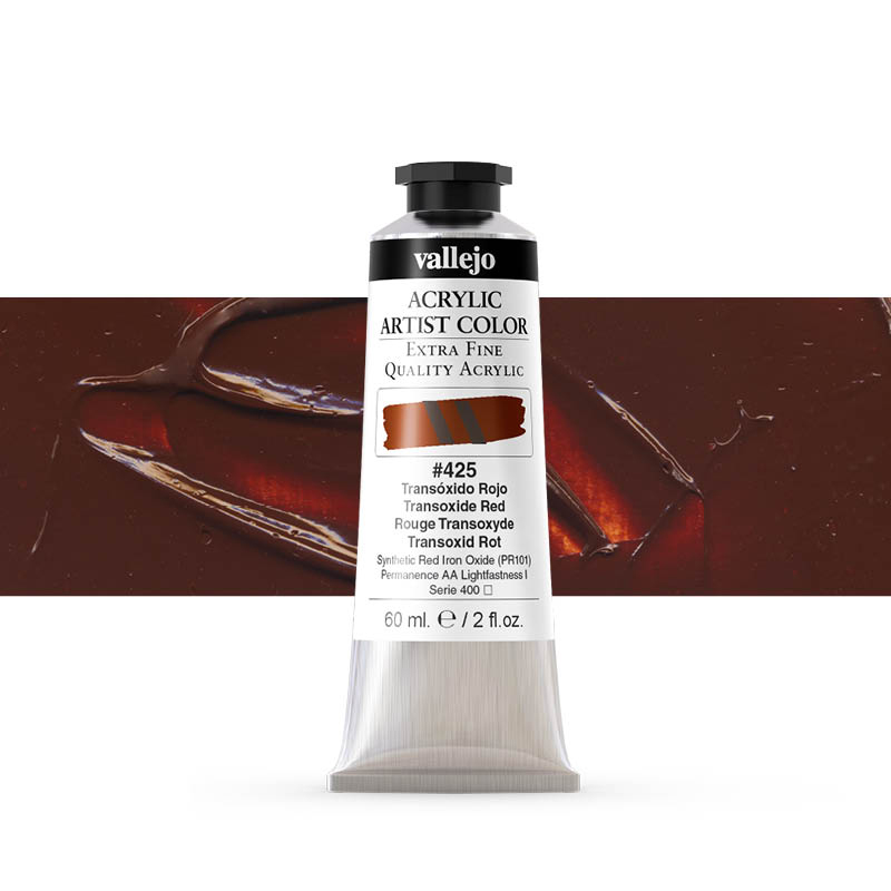 16.425 VALLEJO ACRYLIC ARTIST COLOR TRANSOXIDE RED 60ml