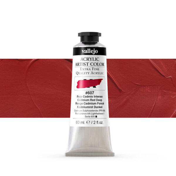 16.607 VALLEJO ACRYLIC ARTIST COLOR CADMIUM RED DEEP 60ml