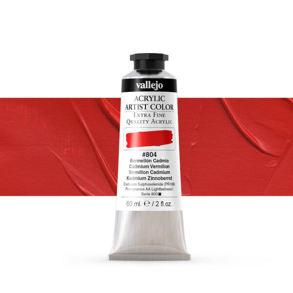 16.804 VALLEJO ACRYLIC ARTIST COLOR CAD. VERMILLION 60ml