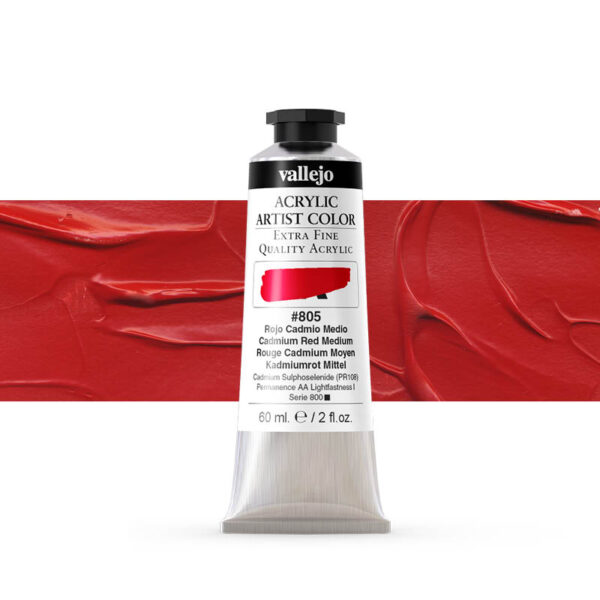 16.805 VALLEJO ACRYLIC ARTIST COLOR CAD. RED MEDIUM 60ml
