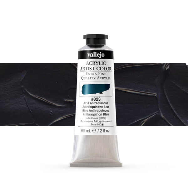 16.823 VALLEJO ACRYLIC ARTIST COLOR ANTHRAQUINONE BLUE 60ml