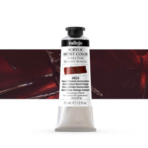16.824 VALLEJO ACRYLIC ARTIST COLOR QUINACRD. BURNT ORANGE 60ml