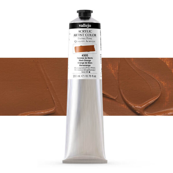 17.305 VALLEJO ACRYLIC ARTIST COLOR MARS ORANGE 200ml
