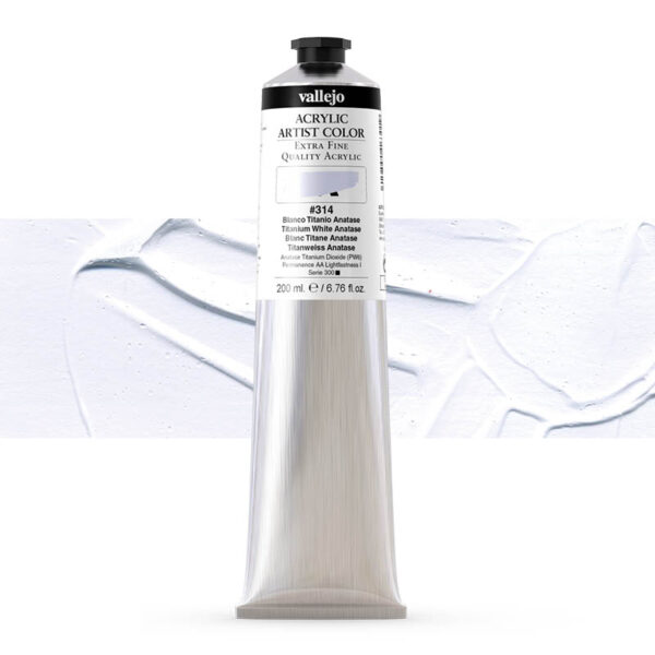 17.314 VALLEJO ACRYLIC ARTIST COLOR TITANIUM WHITE ANATASE 200ml