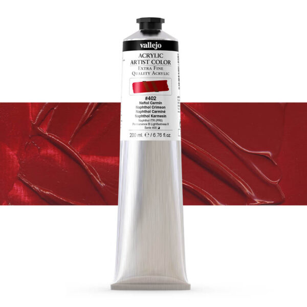 17.402 VALLEJO ACRYLIC ARTIST COLOR NAPHTHOL CRIMSON 200ml