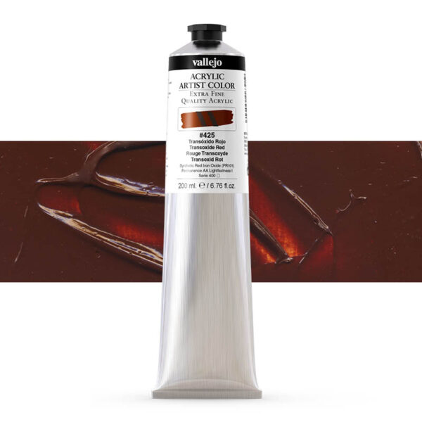 17.425 VALLEJO ACRYLIC ARTIST COLOR TRANSOXIDE RED 200ml