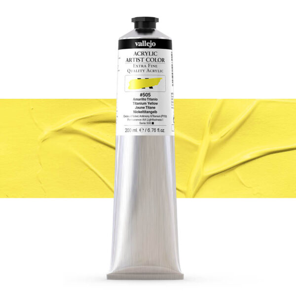17.505 VALLEJO ACRYLIC ARTIST COLOR TITANIUM YELLOW 200ml
