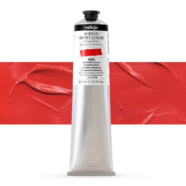 17.509 VALLEJO ACRYLIC ARTIST COLOR VERMILLION 200ml