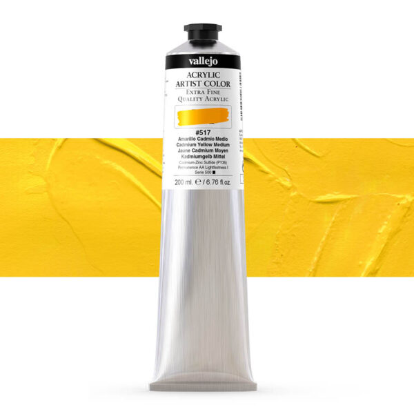 17.517 VALLEJO ACRYLIC ARTIST COLOR CAD. YELLOW MEDIUM 200ml