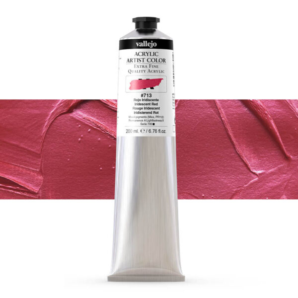 17.713 VALLEJO ACRYLIC ARTIST COLOR RED IRIDESCENT 200ml