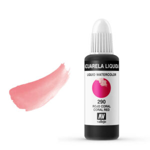 33.290 VALLEJO LIQUID WATERCOLOR CORAL RED 32ml