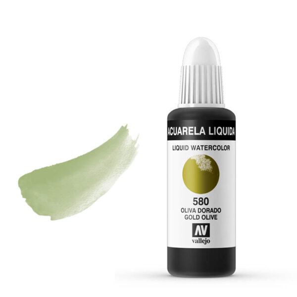 33.580 VALLEJO LIQUID WATERCOLOR GOLD OLIVE 32ml