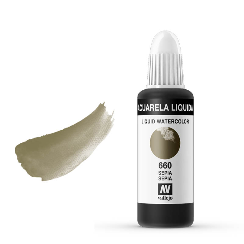 33.660 VALLEJO LIQUID WATERCOLOR SEPIA 32ml