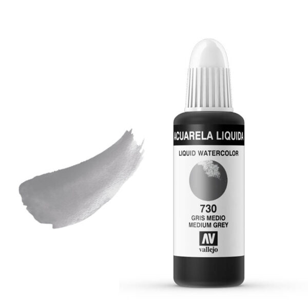 33.730 VALLEJO LIQUID WATERCOLOR MEDIUM GREY 32ml
