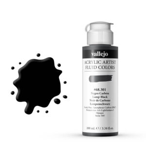 68.301 VALLEJO ACRYLIC ARTIST FLUID LAMP BLACK 100ml
