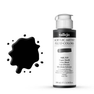 68.319 VALLEJO ACRYLIC ARTIST FLUID IVORY BLACK 100ml