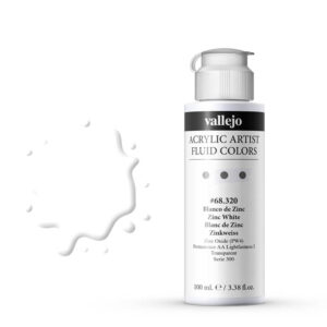 68.320 VALLEJO ACRYLIC ARTIST FLUID ZINC WHITE 100ml