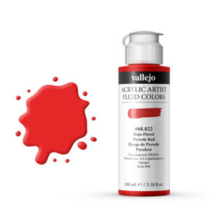 68.822 VALLEJO ACRYLIC ARTIST FLUID PYRROLE RED 100ml