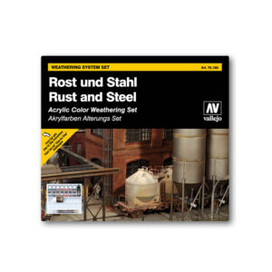 70150 VALLEJO MODEL COLOR SET- RUST and STEEL 9pcs set plus 2 brushes