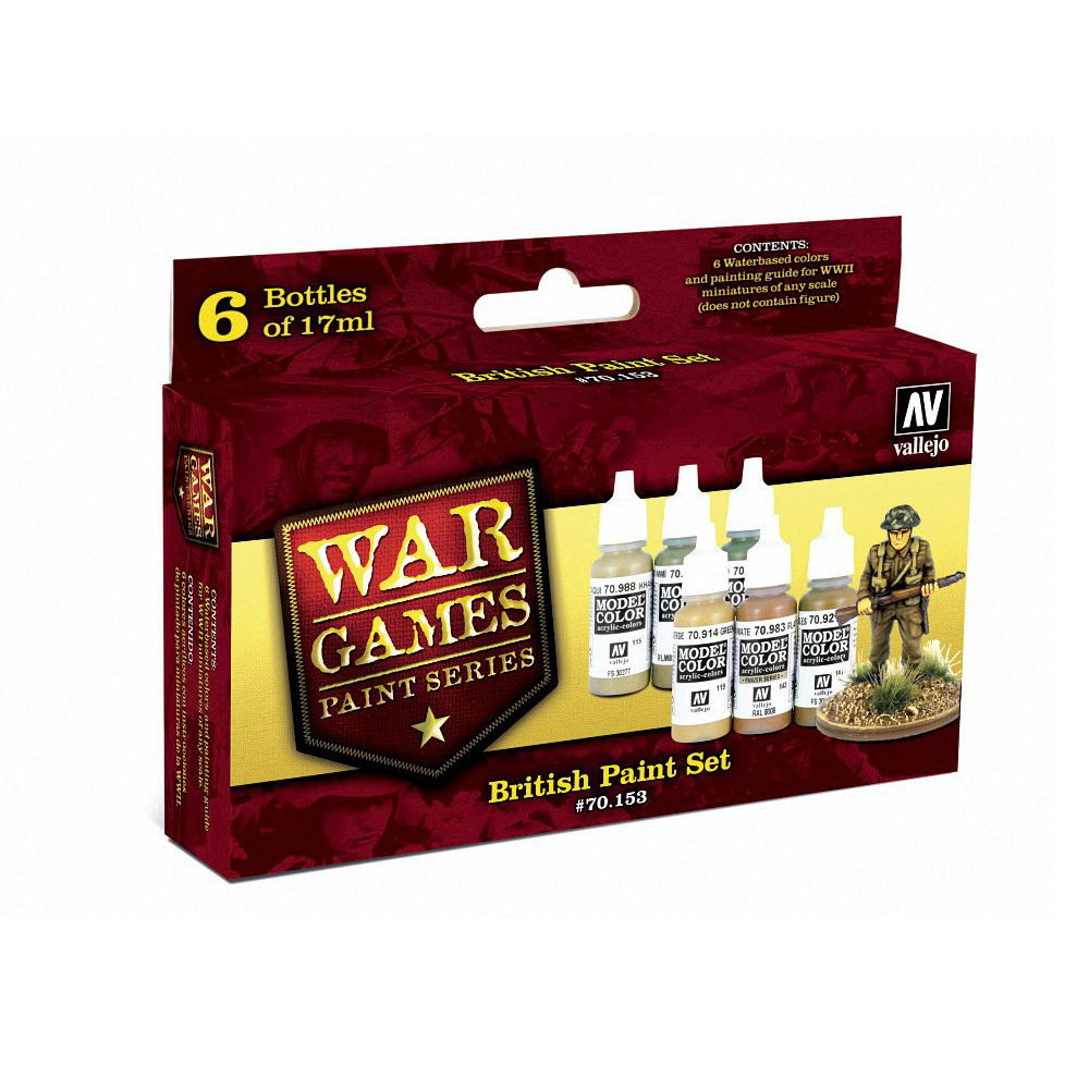 70153 VALLEJO WWII WARGAMES SET - BRITISH 6x17ML
