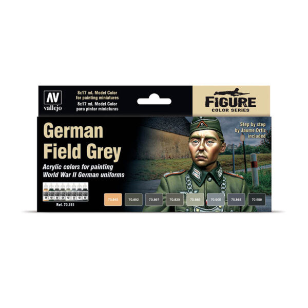 70181 VALLEJO MODEL COLOR SET- GERMAN FIELD GREY UNIFORM 8pcs set