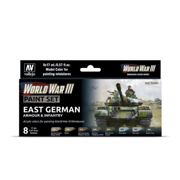 70.224 VALLEJO MODEL COLOR SET- EAST GERMAN ARMOUR and INFANTRY 17ml 8pcs set