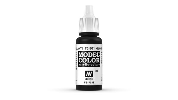 70.861 VALLEJO MODEL COLOR GLOSSY BLACK 17ml