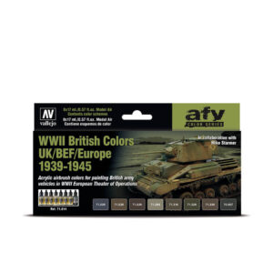 71.614 VALLEJO MODEL AIR AFV SET- WWII BRITISH COLORS UK by BEF by EUROPE 1939-1945 17ml 8pcs set