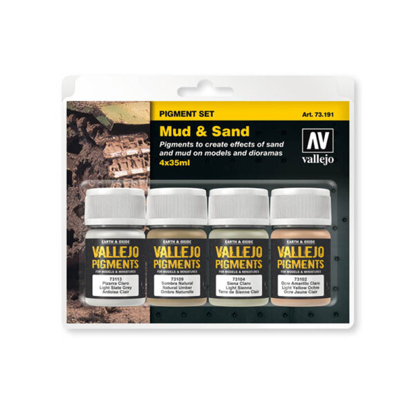 73191 VALLEJO PIGMENTS SET - MUD and SAND 4pcs set