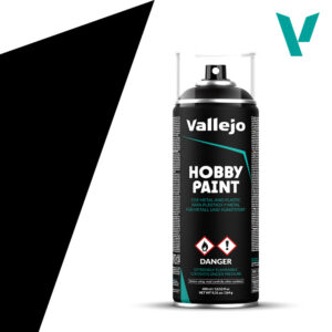28.012 VALLEJO HOBBY PAINT SPRAY BLACK PRIMER 400ml