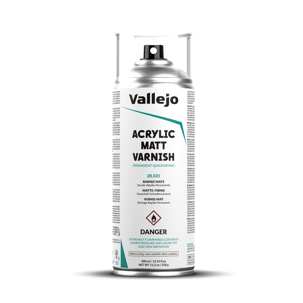28.531 VALLEJO HOBBY PAINTS SPRAY MATT VARNISH 400ml