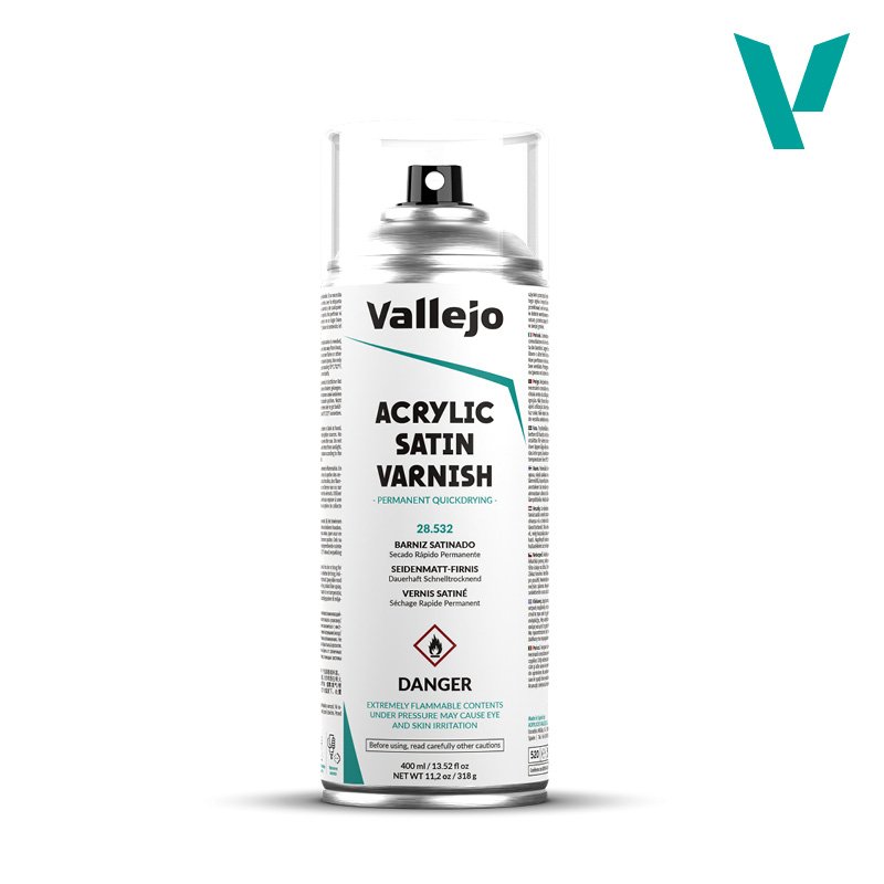 28.532 VALLEJO HOBBY PAINT SPRAY SATIN VARNISH 400ml