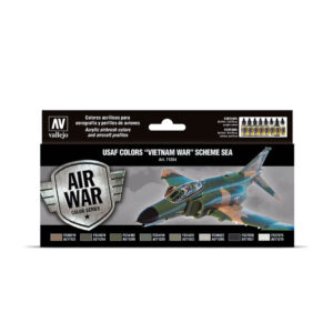 71.204 VALLEJO-MODEL AIR-AW SET- USAF COLORS VIETNAM WAR SCHEME SEA 17ml 8pcs set