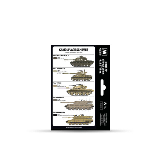 71.210 VALLEJO MODEL AIR AFV SET- IDF COLORS 17ml 6pcs set - Image 2