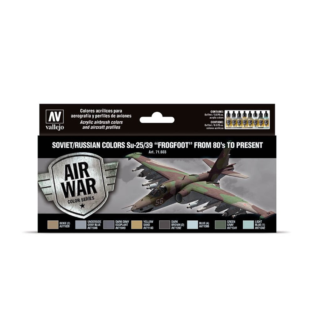 71.603 VALLEJO-MODEL AIR-AW SET- SOVbyRUS COLORS SU-25by39 -FROGFOOT 17ml 8pcs set