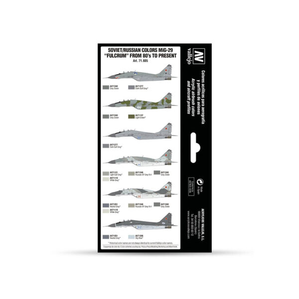 71.605 VALLEJO MODEL AIR AW SET- SOVbyRUS COLORS MIG-29 -FULCRUM 17ml 8pcs set - Image 2