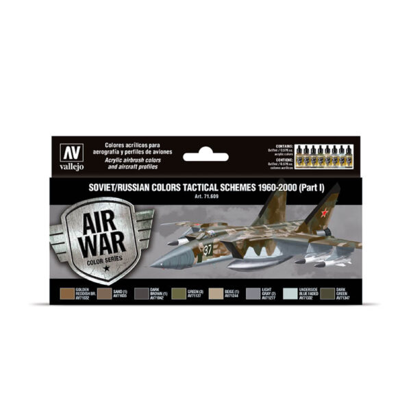 71.609 VALLEJO-MODEL AIR-AW SET- SOVbyRUS COLORS TACTICAL SCHEMES PART II 17ml 8pcs set