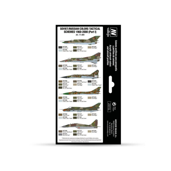 71.609 VALLEJO-MODEL AIR-AW SET- SOVbyRUS COLORS TACTICAL SCHEMES PART II 17ml 8pcs set - Image 2