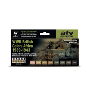 71.622 VALLEJO-MODEL AIR-AFV SET- WWII BRITISH COLORS AFRICA 1939-1943 17ml 8pcs set